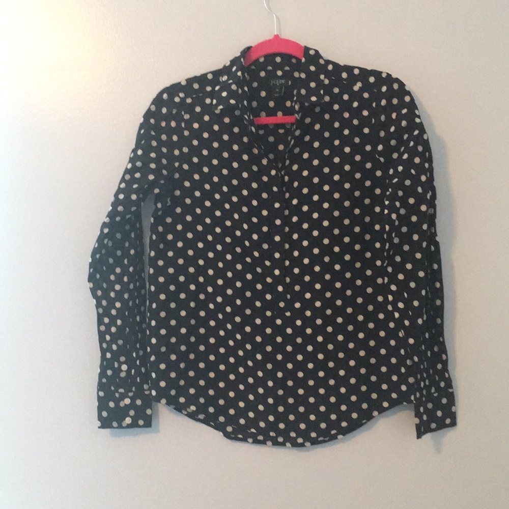 J Crew Polka Dot Button Down